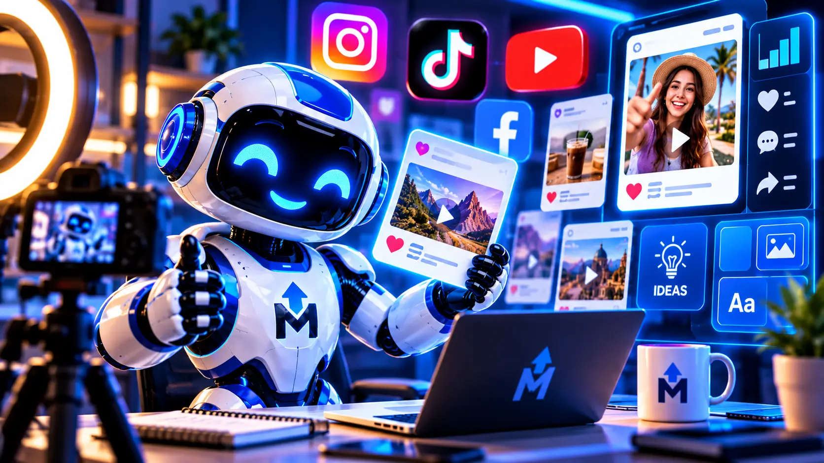 Portada oficial del curso Contenido IA — Generación de Contenido para Redes Sociales con Inteligencia Artificial